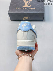 Nike Air Force 1 '07 Low Cream and Blue Sneakers