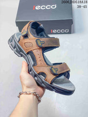ECCO Open-Toe Adjustable Strap Sandals, Brown and Gray