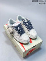 Nike Dunk Low Supreme-Style Sneakers in White and Navy