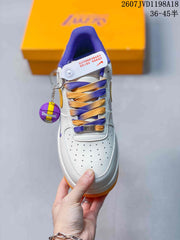 Nike Air Force 1 '07 Low White Purple Gold Sneakers