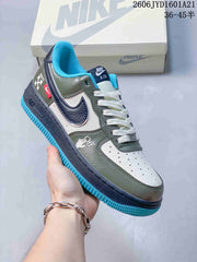 Nike Air Force 1 '07 Low White Green Blue Sneakers