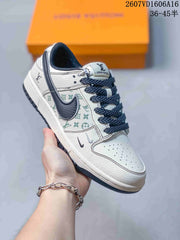 Nike SB Dunk Low LV Monogram White and Navy Sneakers