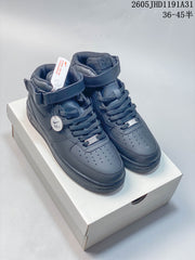 Nike Air Force 1 High-Top Sneakers with Ankle Strap, Gray