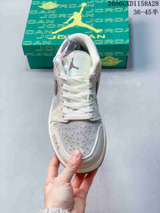Jordan Air Jordan 1 Low Grey Brown Suede Sneakers