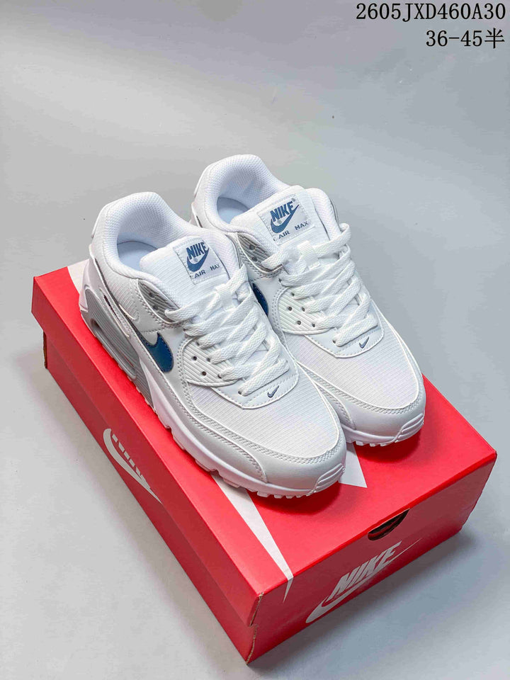 Nike Air Max 90 White and Blue Retro Sneakers