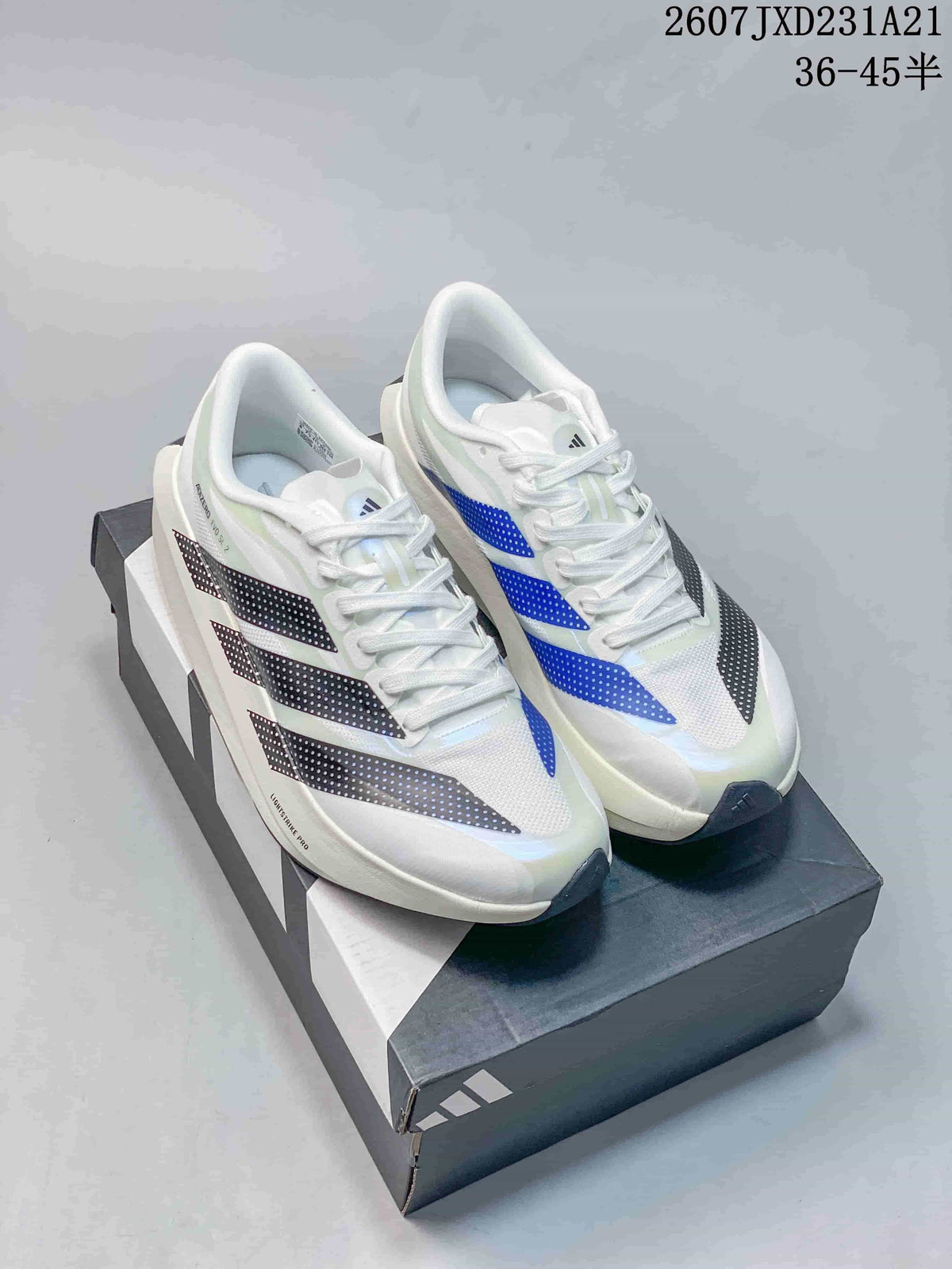 adidas Adizero Evo SL 2 Running Sneakers White Blue Black