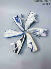 Louis Vuitton x Nike Dunk Low Blue Denim Sneakers 2607JVD1157A17