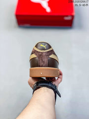 PUMA Club II Era Brown and Beige Low-Top Sneakers