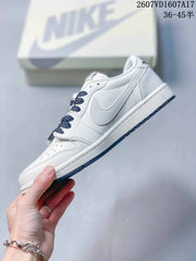 Travis Scott x Jordan 1 Low Sneakers White Black 2607VD1607A17