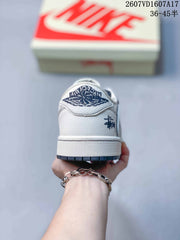 Jordan 1 Low Travis Scott x Stussy White Gray Sneakers