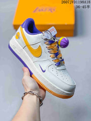 Nike Air Force 1 '07 Low White Purple Gold Sneakers