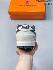 Nike SB Dunk Low White Navy Pattern Sneakers