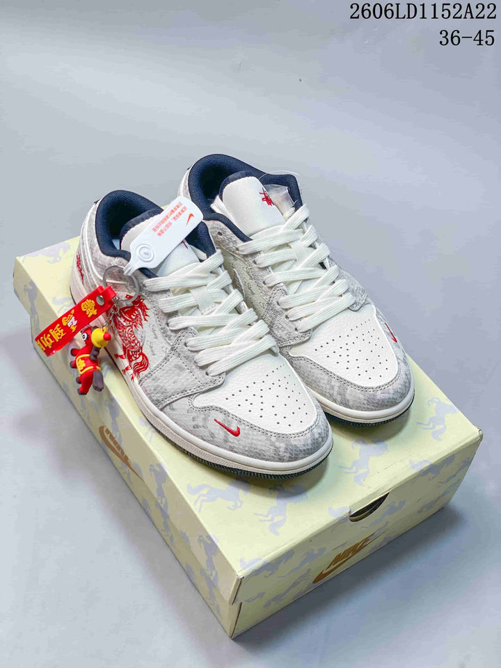 Jordan Air Jordan 1 Low White Grey Dragon Sneakers