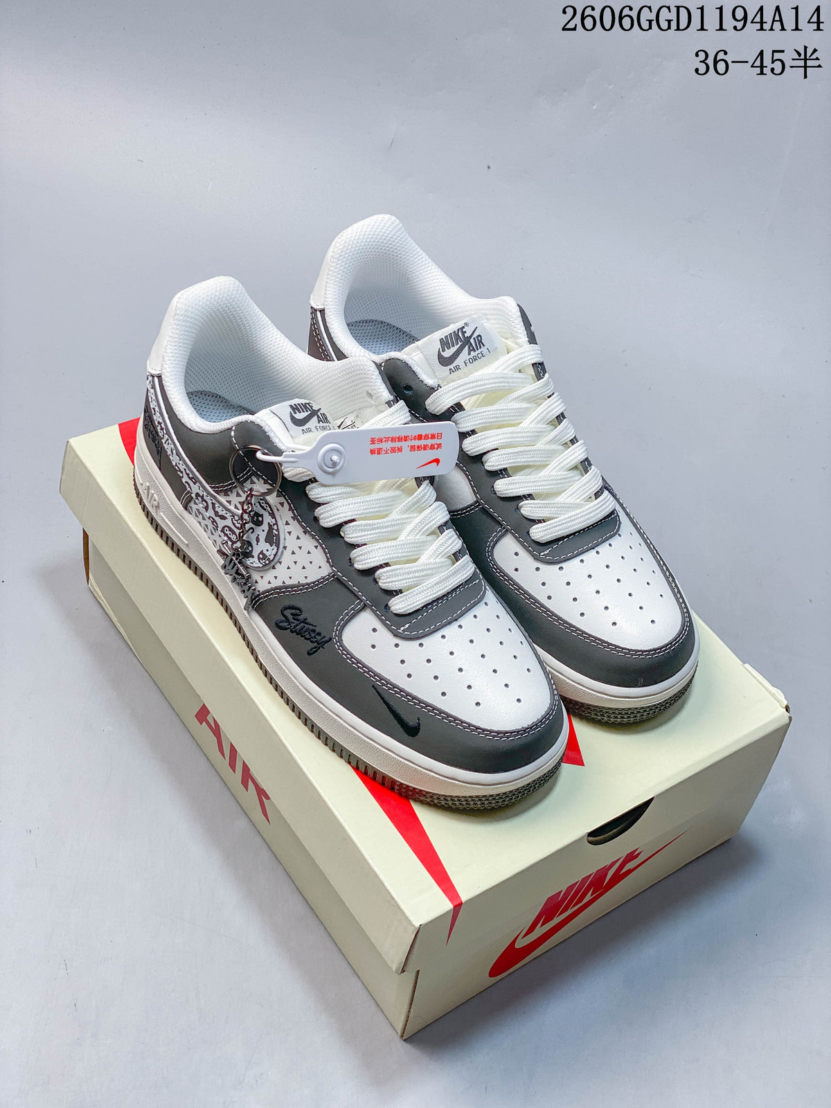 Nike Air Force 1 Low Stüssy Graphic Sneakers Gray White