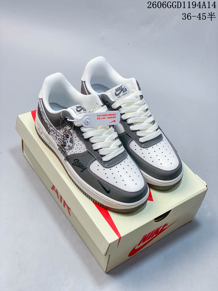 Nike Air Force 1 Low Stüssy Graphic Sneakers Gray White