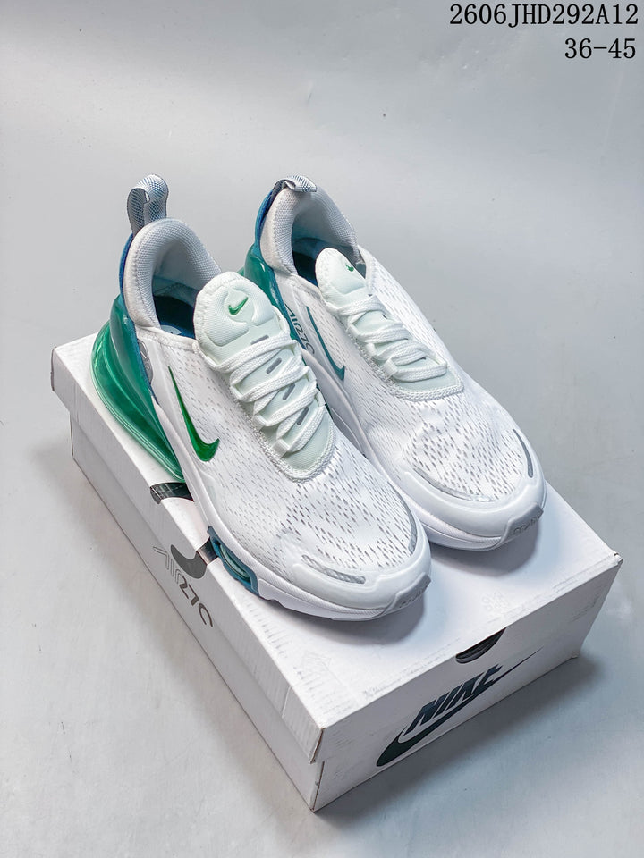 Nike Air Max 270 White and Green Sneakers