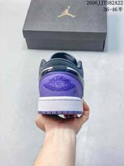 Jordan Air Jordan 1 Low Sneakers in Purple, White and Navy