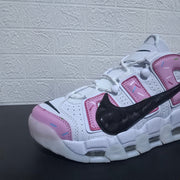 Nike Air More Uptempo Donut Sneakers in White and Pink