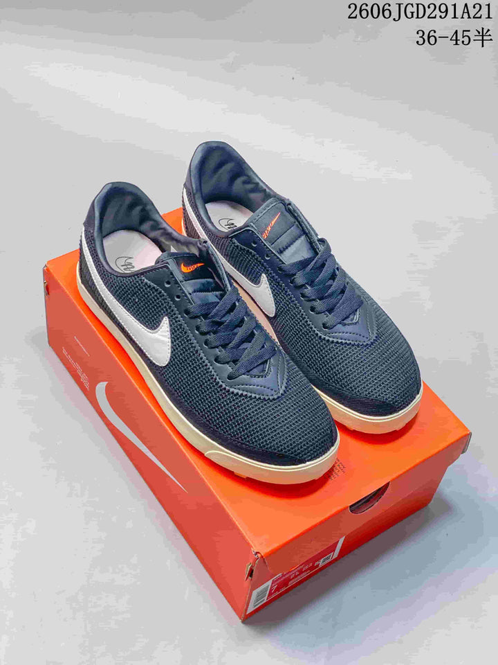 Nike Astrograbber Leather Low-Profile Sneakers, Navy and White
