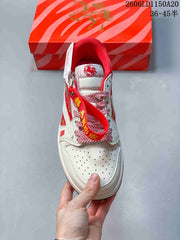 Nike Air Jordan 1 Low Lunar New Year Sneakers, White and Red