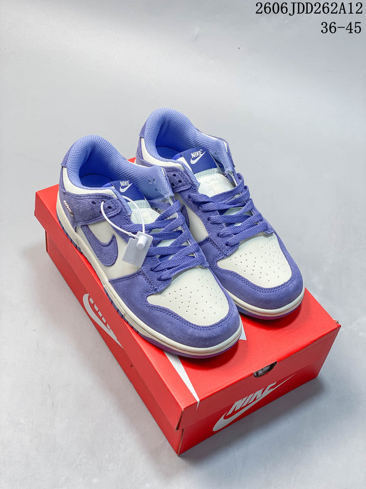 Nike Mini Swoosh Low-Top Sneakers in Purple and Sail