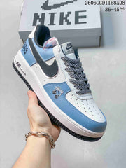 Nike Air Force 1 Low White and Blue Sneakers