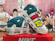 Nike Air More Uptempo Basketball Shoes White Teal Red