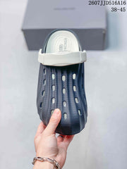 Balenciaga Logo Slide Sandals in Navy and White 2607JJD516A16