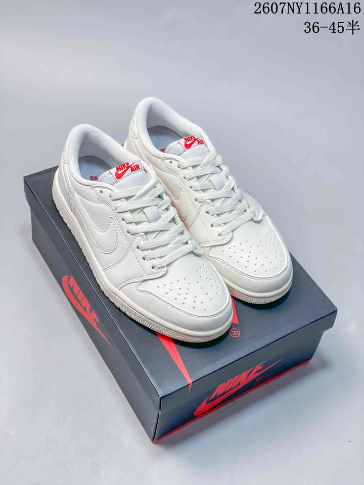 Nike Air Jordan 1 Low White Sneakers 2607NY1166A16