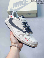 Jordan 1 Low Style Sneakers in Off-White and Navy