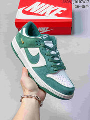 Nike Dunk Low SB Sneakers, Green and White, JD107A17