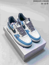 Nike Air Force 1 Low White and Blue Sneakers