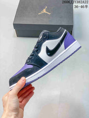 Jordan Air Jordan 1 Low Sneakers in Purple, White and Navy