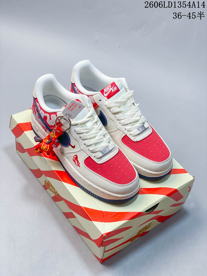 Nike Air Force 1 Low Custom Red and Blue Sneakers