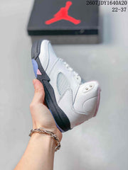 Jordan Air Jordan 5 Retro Kids Sneakers White Pink Gray