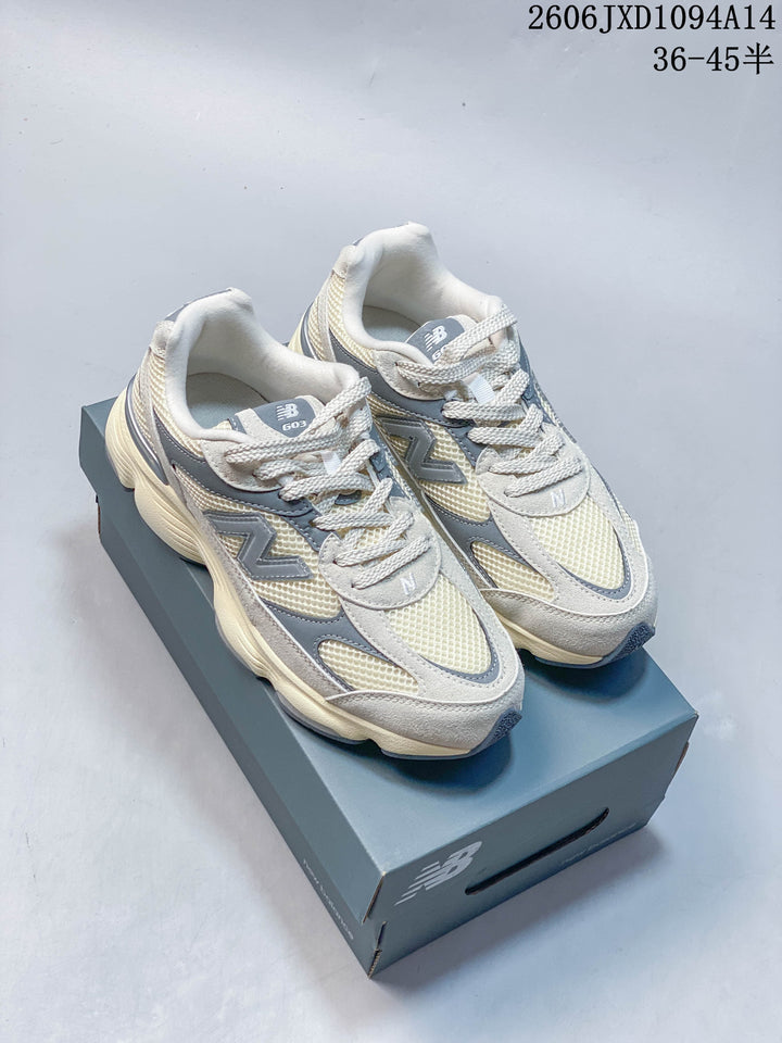 New Balance 603 Low-Top Sneakers in Cream and Gray