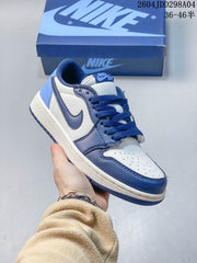 Jordan AJ1 Low Blue and White Sneakers