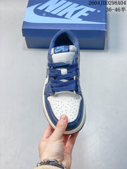 Jordan AJ1 Low Blue and White Sneakers