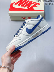 Nike SB Dunk Low White and Blue Low-Top Sneakers