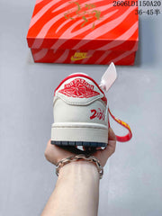 Nike Air Jordan 1 Low Lunar New Year Sneakers, White and Red
