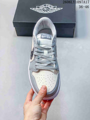 Jordan Air Jordan 1 Low Sneakers in Gray and White