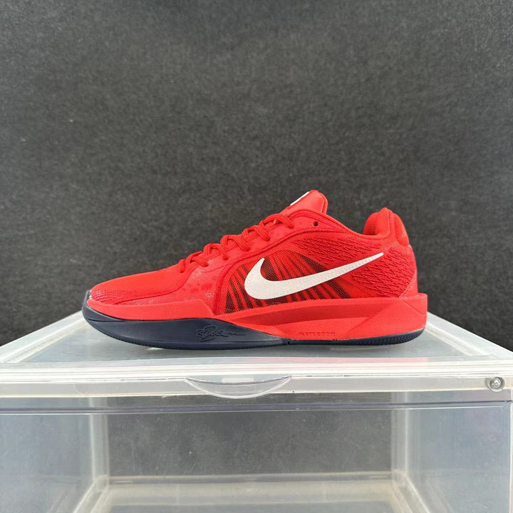 Nike Red and White Basketball Sneakers