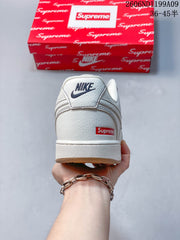 Nike Court Vision Low White Sneakers with Red Details