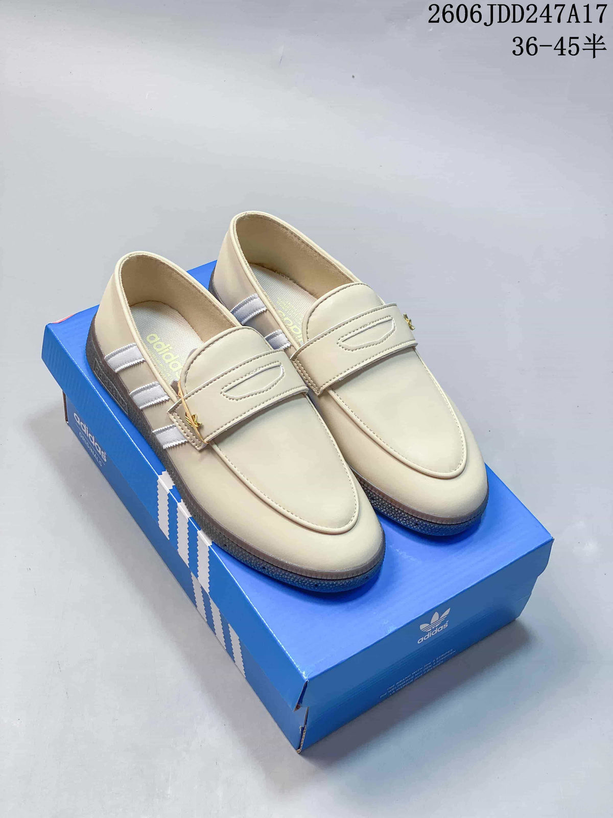 adidas Originals Handball Spezial Loafer Sneakers, Cream and White