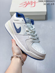Jordan Stadium 90 Sneakers in White and Blue