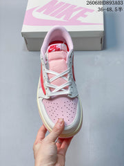 Air Jordan 1 Low Travis Scott Pink and White Sneakers