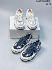 xVESSEL G.O.P. Low Platform Sneakers, White and Navy, 2605HHD381A31