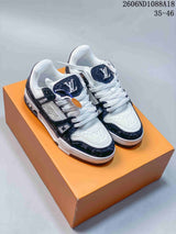 Louis Vuitton Trainer Low Sneakers in White and Navy