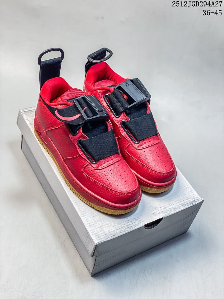 Nike Air Force 1 Utility BHM QS Low Sneakers, Red/Black