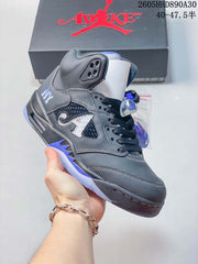 Nike Air Jordan 5 Retro High Sneakers in Gray and Blue